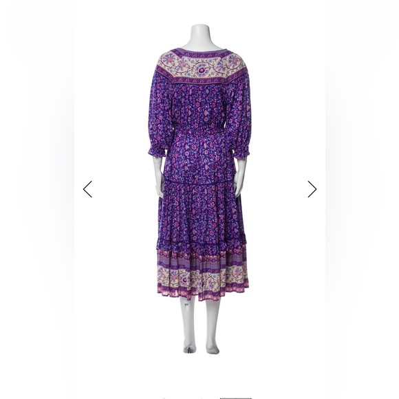 Spell and the Gypsy Collective Dahlia Floral Purple Women's Midi Dress - Picture 3 of 4